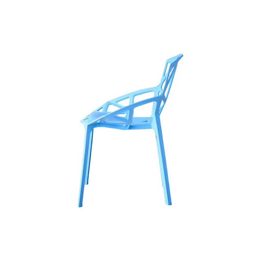 Set de 4 Sillas Roxy, Color Azul, con Espaldar y Diseño Moderno