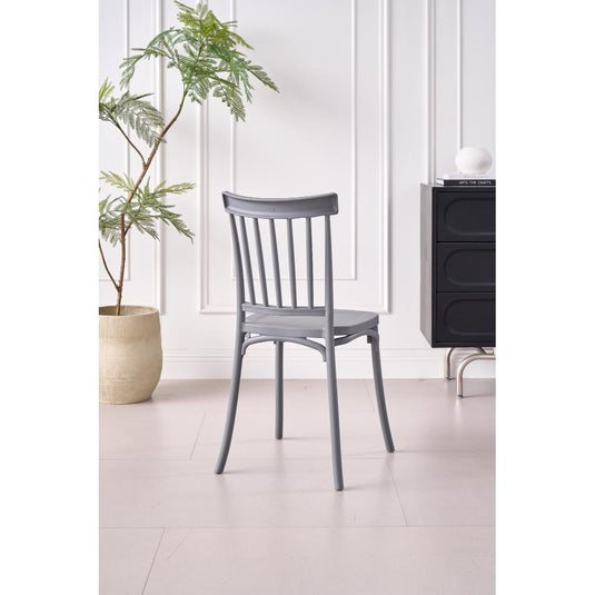 Silla Claus, Color Gris Oscuro, Con espaldar y diseño minimalista