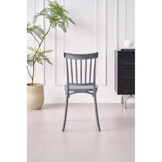 Silla Claus, Color Gris Oscuro, Con espaldar y diseño minimalista