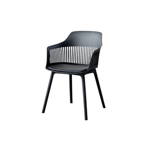 Silla Con Cojin Max, Color Negro, Con espaldar y cojín