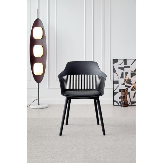 Silla Con Cojin Max, Color Negro, Con espaldar y cojín