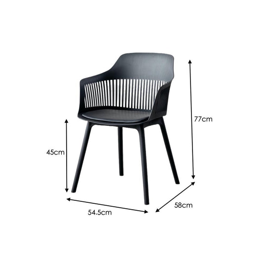 Silla Con Cojin Max, Color Negro, Con espaldar y cojín