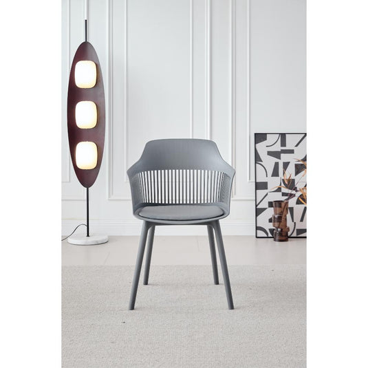 Silla Con Cojin Max, Color Gris Oscuro, Con espaldar y cojín X4