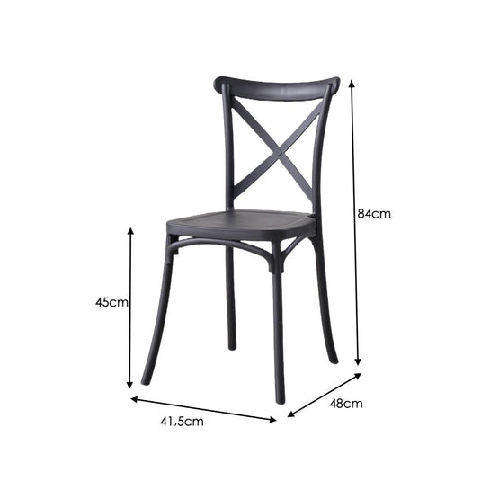 Silla Betany, Color Negro, Con espaldar y diseño minimalista
