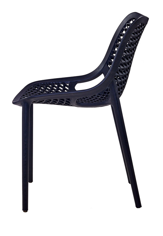 Set de 2 Sillas Miame, Negro, con Espaldar y Reposa Brazos