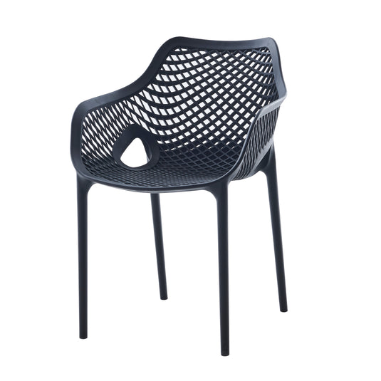Silla con Brazos Miame, Negro, con Espaldar y Diseño Moderno