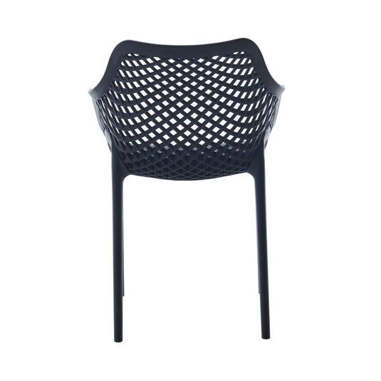 Set de 4 Sillas con Brazos Miame, Negro, con Espaldar y Diseño Moderno