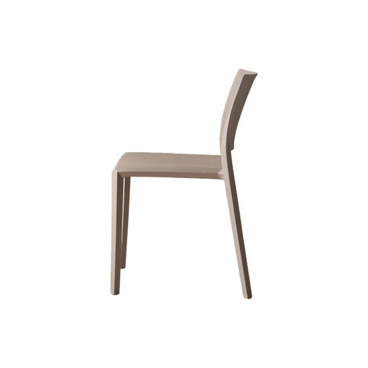 Silla Toledo, Color Taupe, Con espaldar liso y cuadrado, diseño moderno X2