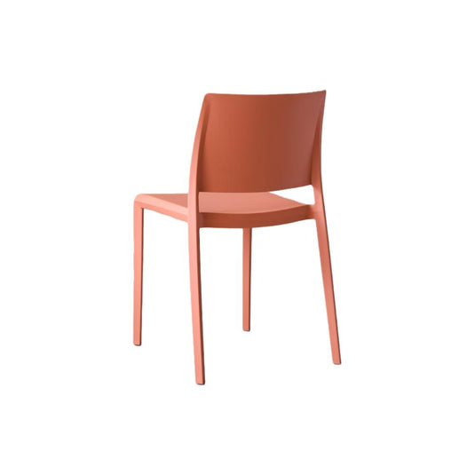 Set de 2 Sillas Toledo, Color Terracota, con Espaldar Liso y Cuadrado, Diseño Moderno