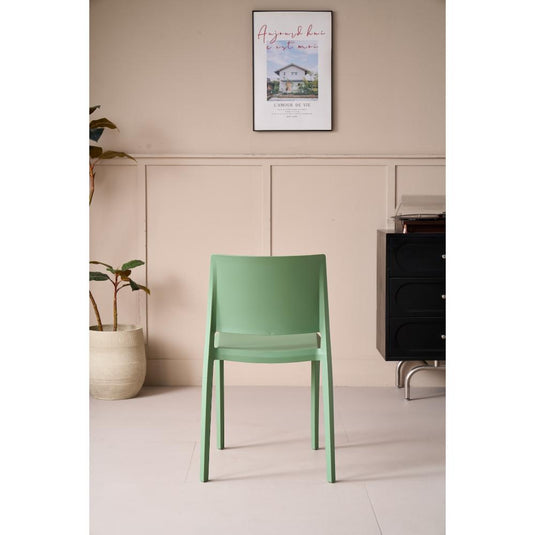 Set de 6 Sillas Toledo, Color Verde, con Espaldar Liso y Cuadrado, Diseño Moderno