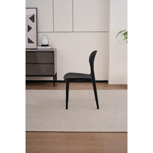 Set de 2 Sillas Milán, Color Negro, con Espaldar y Diseño Moderno