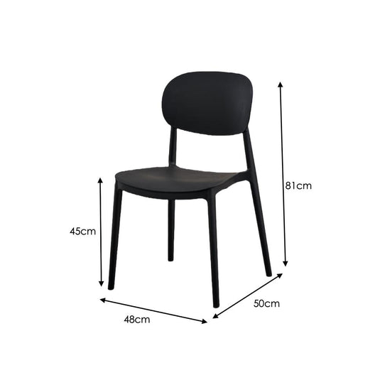 Set de 2 Sillas Milán, Color Negro, con Espaldar y Diseño Moderno