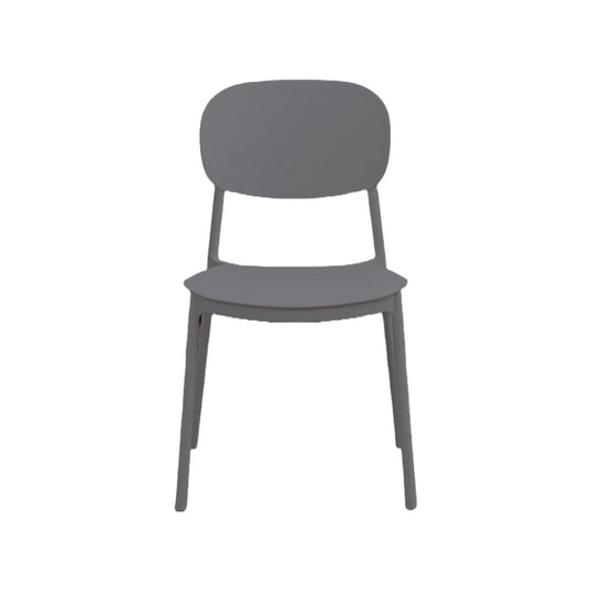 Set de 4 Sillas Milán, Color Gris Oscuro, con Espaldar y Diseño Moderno