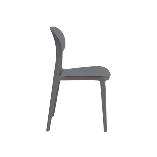 Set de 4 Sillas Milán, Color Gris Oscuro, con Espaldar y Diseño Moderno