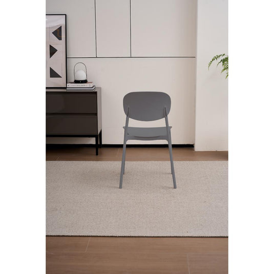 Set de 2 Sillas Milán, Color Gris Oscuro, con Espaldar y Diseño Moderno