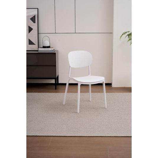 Set de 2 Sillas Milán, Color Blanco, con Espaldar y Diseño Moderno