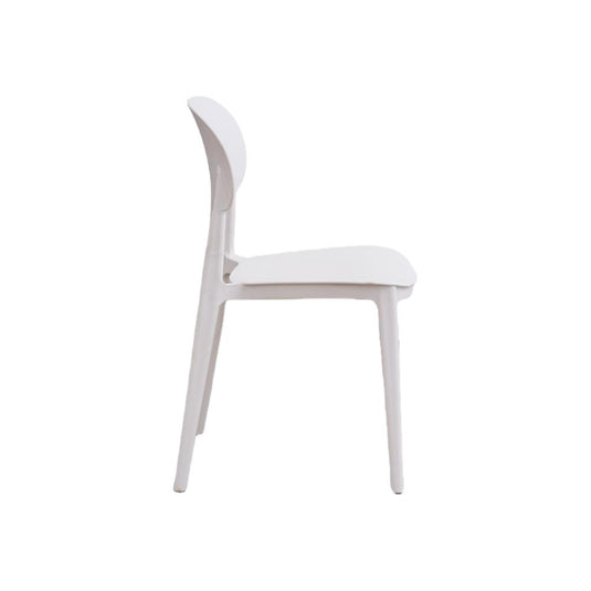 Set de 4 Sillas Milán, Color Blanco, con Espaldar y Diseño Moderno
