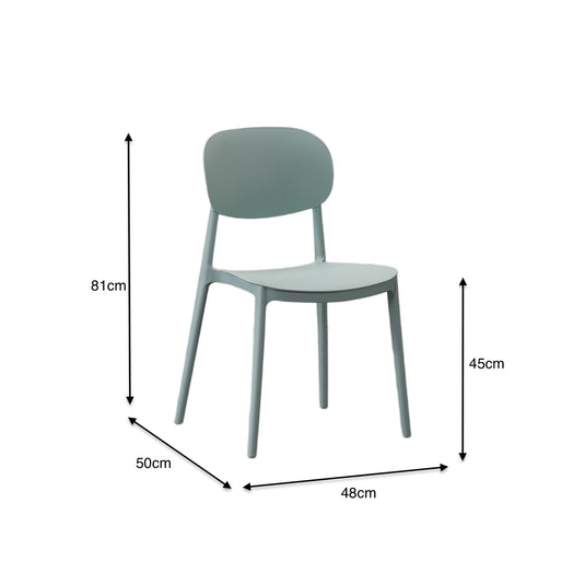 Set de 2 Sillas Milán, Color Azul Claro, con Espaldar y Diseño Moderno