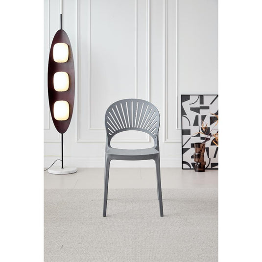 Set de 4 Sillas Paraíso, Color Gris Oscuro, con Espaldar y Diseño Moderno