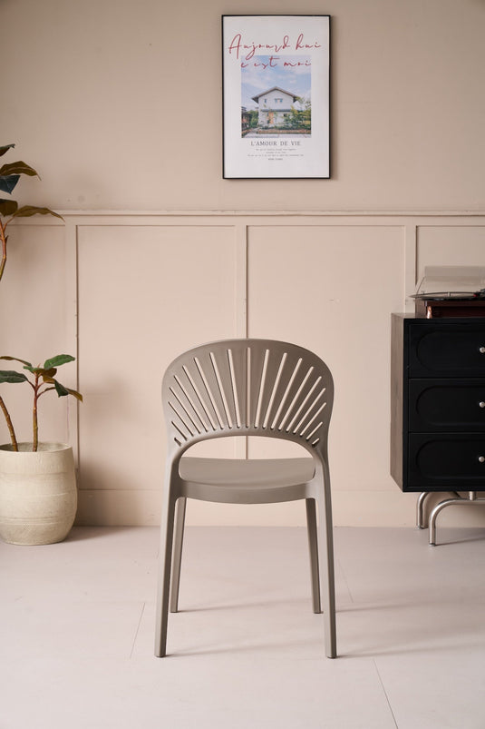 Silla Paraíso, Color Taupe, con Espaldar y Diseño Moderno