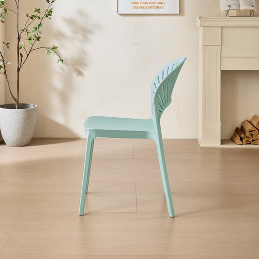 Silla Paraíso, Color Azul Claro, con Espaldar y Diseño Moderno