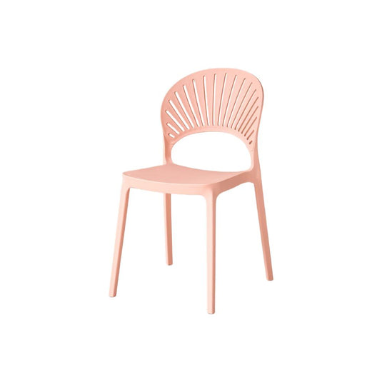 Set de 4 Sillas Paraíso, Color Mandarina, con Espaldar y Diseño Moderno