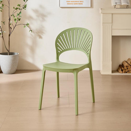 Silla Paraíso, Color Verde, con Espaldar y Diseño Moderno