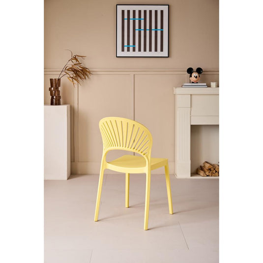 Set de 4 Sillas Paraíso, Color Amarillo, con Espaldar y Diseño Moderno
