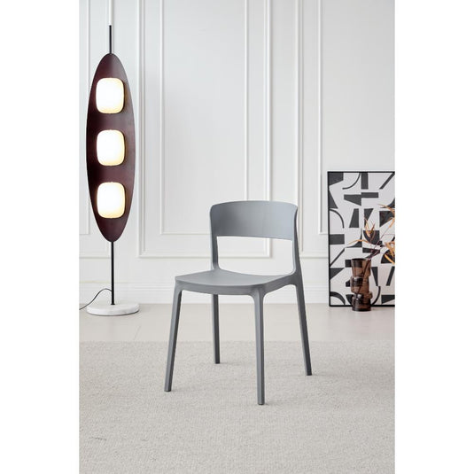 Set de 4 Sillas Mónaco, Color Gris Oscuro, con Espaldar y Diseño Moderno
