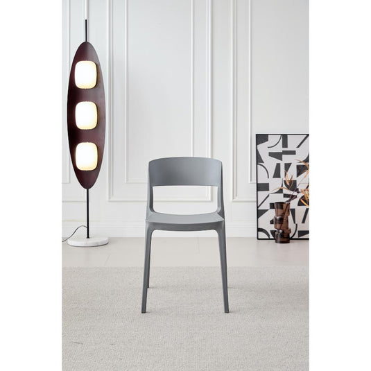 Silla Monaco, Color Gris Oscuro, Con espaldar y diseño Moderno X4