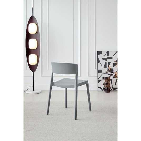 Set de 4 Sillas Mónaco, Color Gris Oscuro, con Espaldar y Diseño Moderno