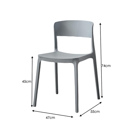 Silla Monaco, Color Gris Oscuro, Con espaldar y diseño Moderno X4