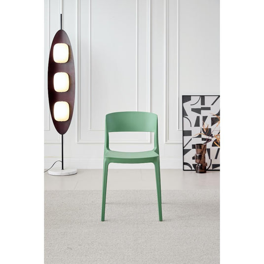Silla Monaco, Color Verde Oliva, Con espaldar y diseño Moderno