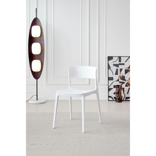 Silla Monaco, Color Blanco, Con espaldar y diseño Moderno X4