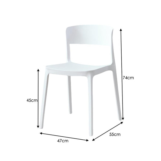 Silla Monaco, Color Blanco, Con espaldar y diseño Moderno X2