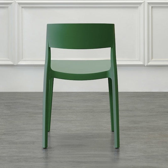 Silla Mónaco, Color Verde Olivo, con Espaldar y Diseño Moderno