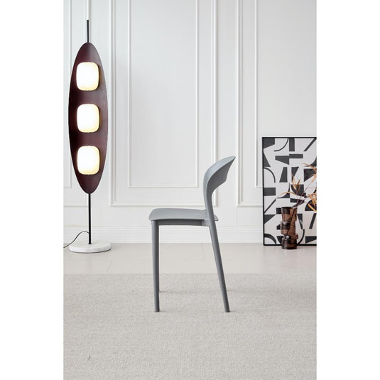 Set de 2 Sillas Patrick, Color Gris Oscuro, con Espaldar y Diseño Moderno
