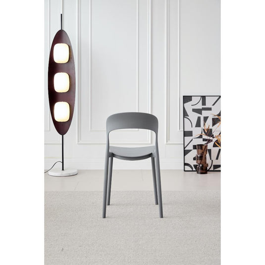 Set de 4 Sillas Patrick, Color Gris Oscuro, con Espaldar y Diseño Moderno