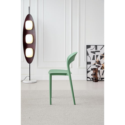 Set de 4 Sillas Patrick, Color Verde Oliva, con Espaldar y Diseño Moderno