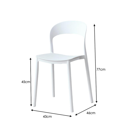 Silla Patrick, Color Blanco, Con espaldar y diseño Moderno X2