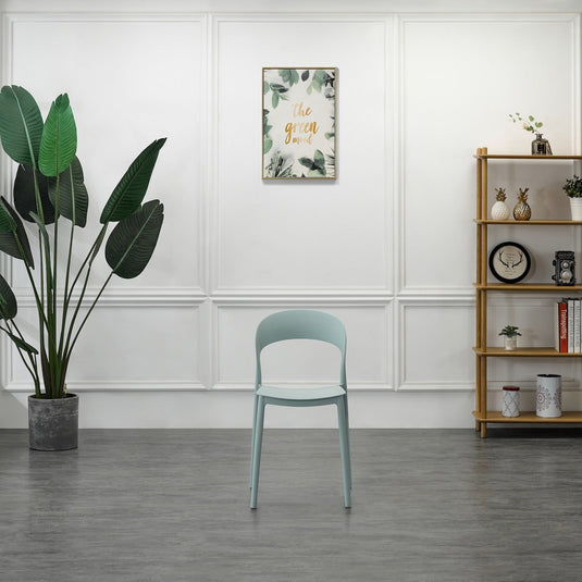 Silla Patrick, Color Azul Claro, con Espaldar y Diseño Moderno