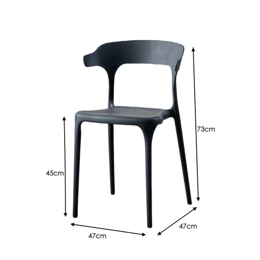 Silla Elena, Color Negro, Con espaldar y diseño Moderno