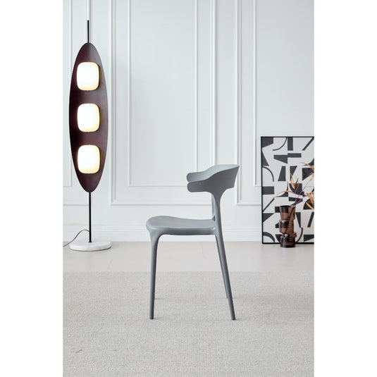 Silla Elena, Color Gris Oscuro, Con espaldar y diseño Moderno X4