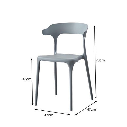 Silla Elena, Color Gris Oscuro, Con espaldar y diseño Moderno X4