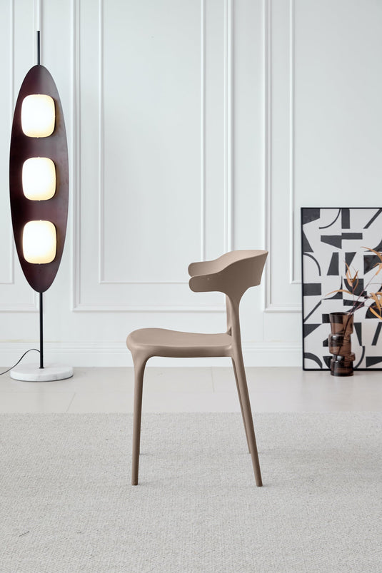 Silla Elena, Color Taupe, Diseño Moderno