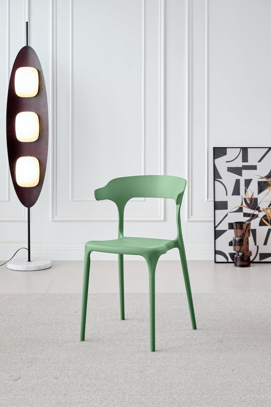 Set de 2 Sillas Elena, Color Verde, Diseño Moderno