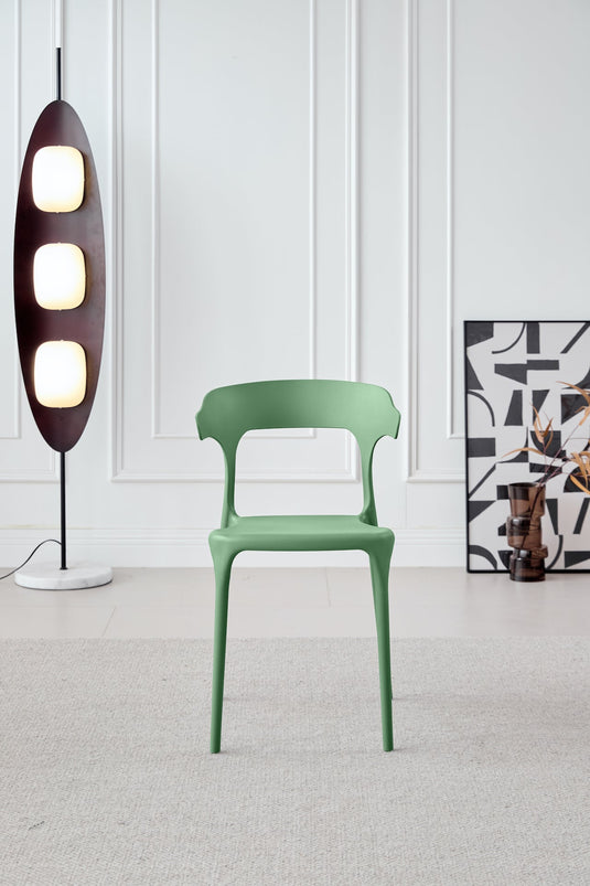 Set de 4 Sillas Elena, Color Verde, Diseño Moderno