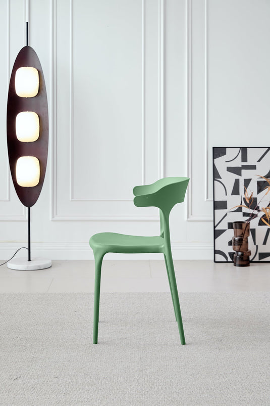 Set de 4 Sillas Elena, Color Verde, Diseño Moderno