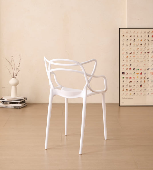 Silla Palermo, Color Blanco, con Espaldar y Diseño Moderno