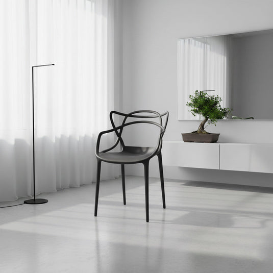 Silla Palermo, Color Negro, Con espaldar y diseño Moderno